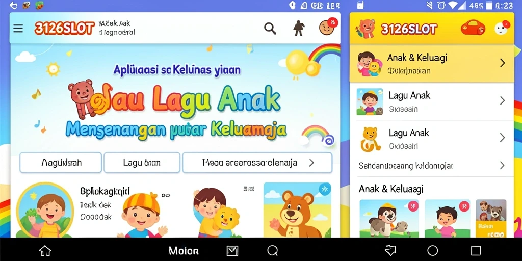 Tampilan antarmuka aplikasi 3126SLOT dengan lagu anak yang menarik.