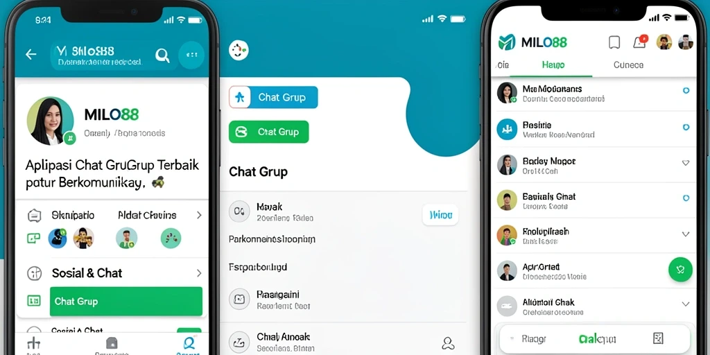 Antarmuka simpel dan menarik dari aplikasi Chat Grup MILO88.