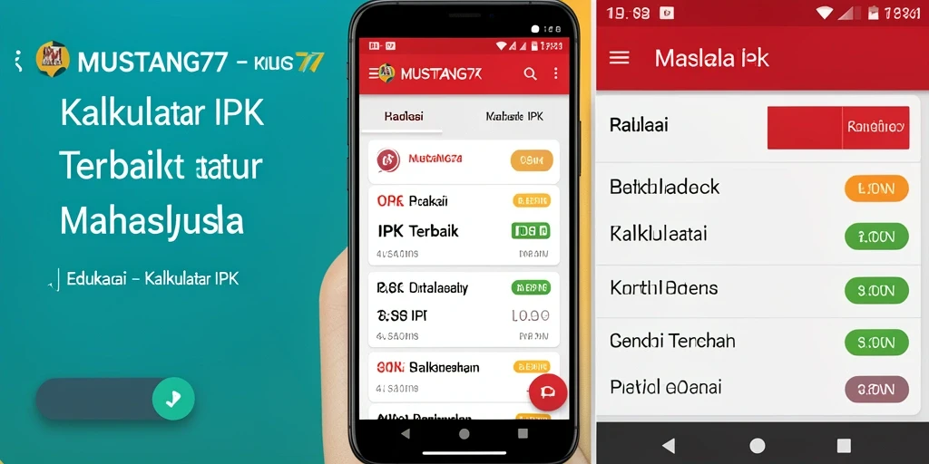 Antarmuka aplikasi MUSTANG77 untuk Kalkulator IPK.