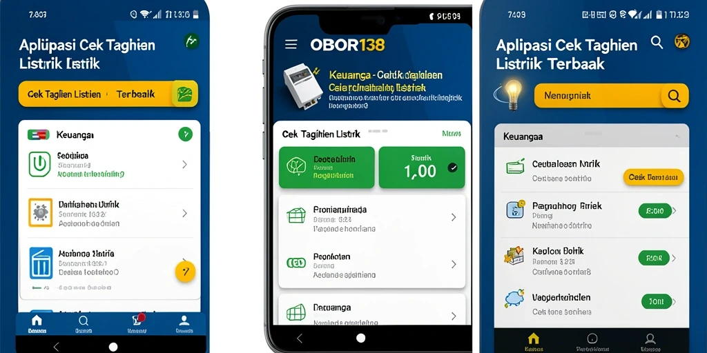 Tampilan antarmuka OBOR138 untuk cek tagihan listrik yang mudah digunakan.